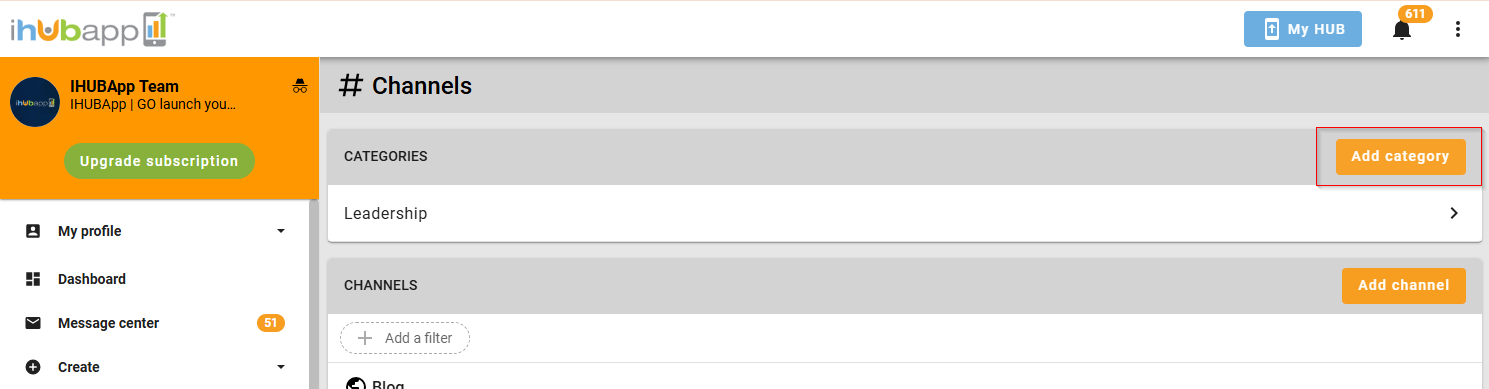 Categories Overview Ihubapp Support