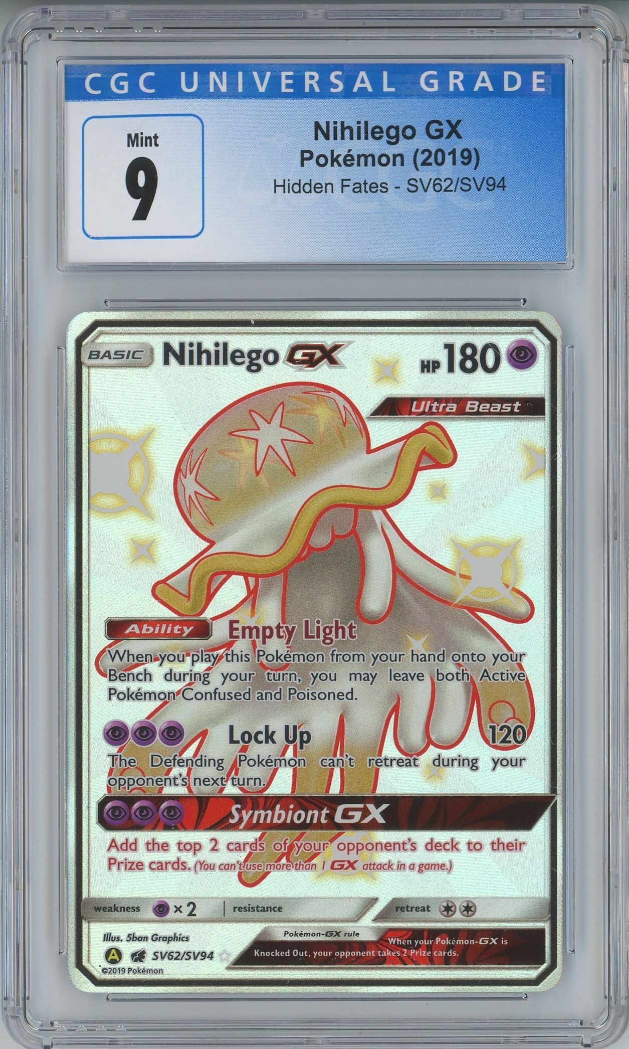 Pokemon Card Nihilego GX shiny excellent condition