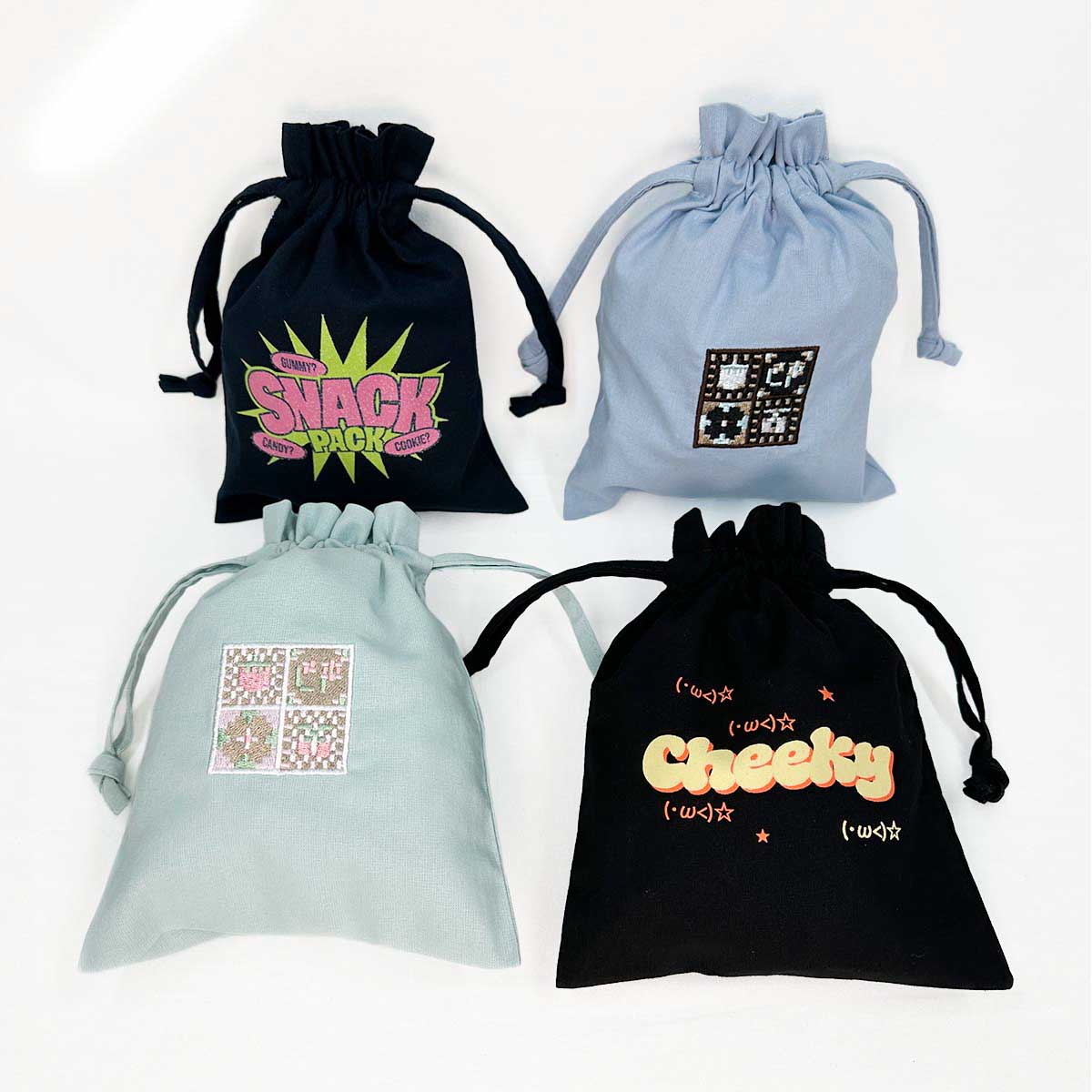 厚手コットンフリル巾着(Sサイズ) (品番TP-0013)