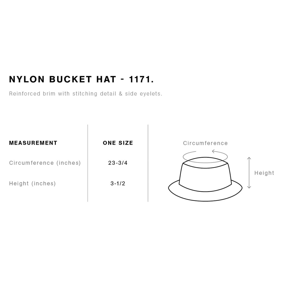 AS Colour エーエス カラー Nylon Bucket Hat (品番1171US)