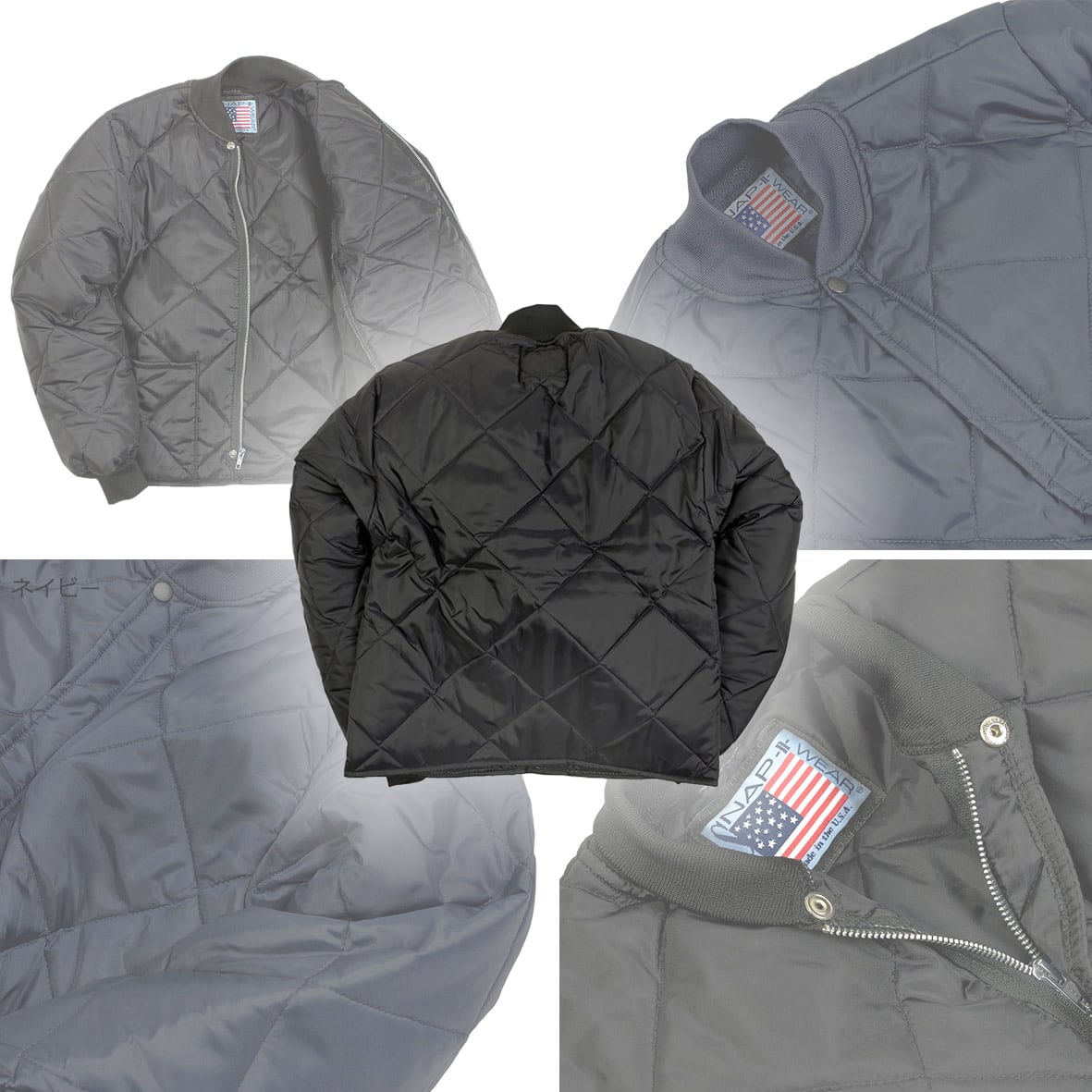 【在庫限りSALE】SNAP'N'WEAR スナップンウェア Quilted Jacket with Knit Collar and Cuffs, Domestic (品番1000US)
