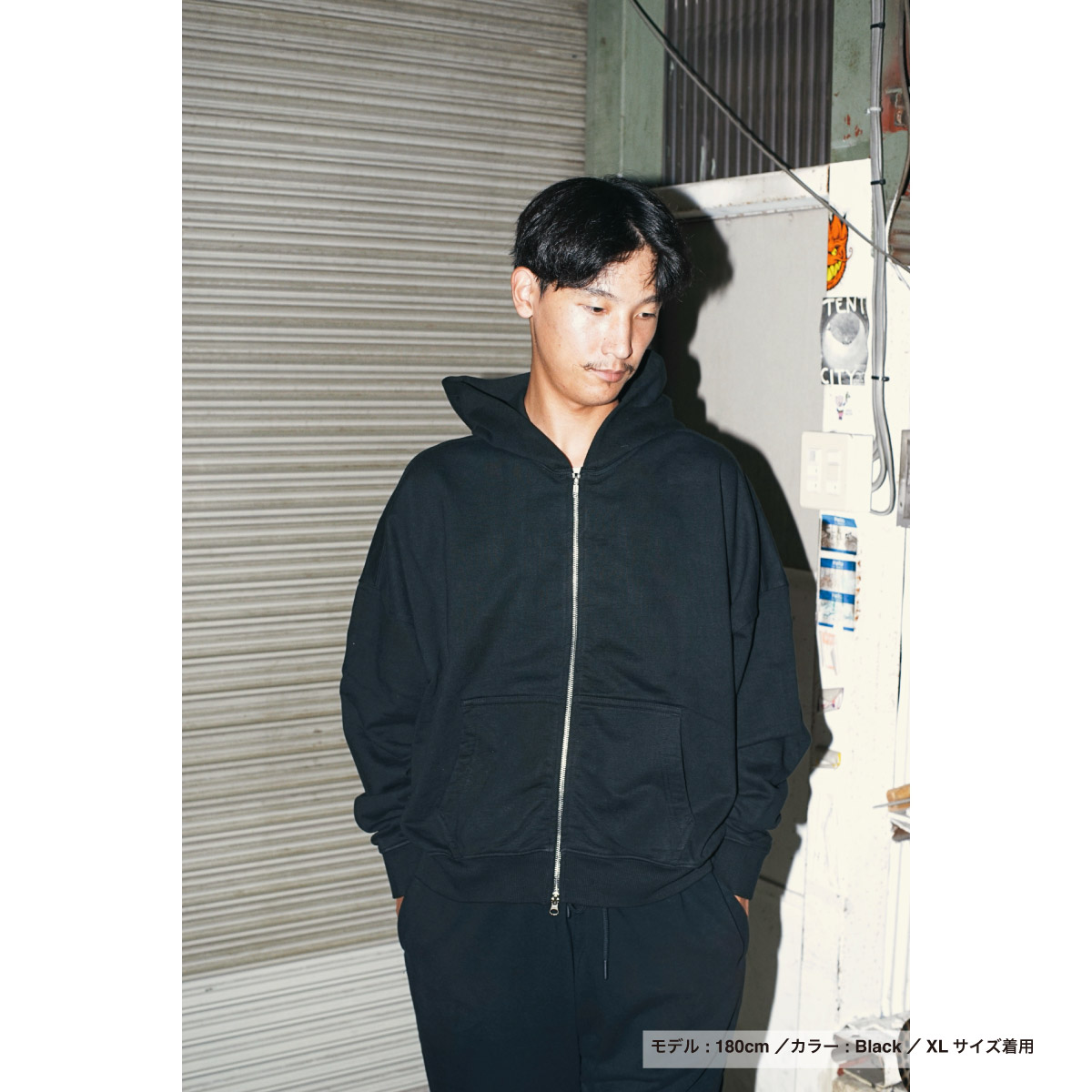 SHAKA WEAR シャカウェア Garment Dye Cropped Double Zip Hoodie
