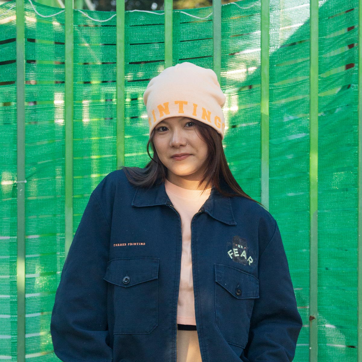 Original Knitted single beanie [one-color patterned yarn] (#CPKN-002)
