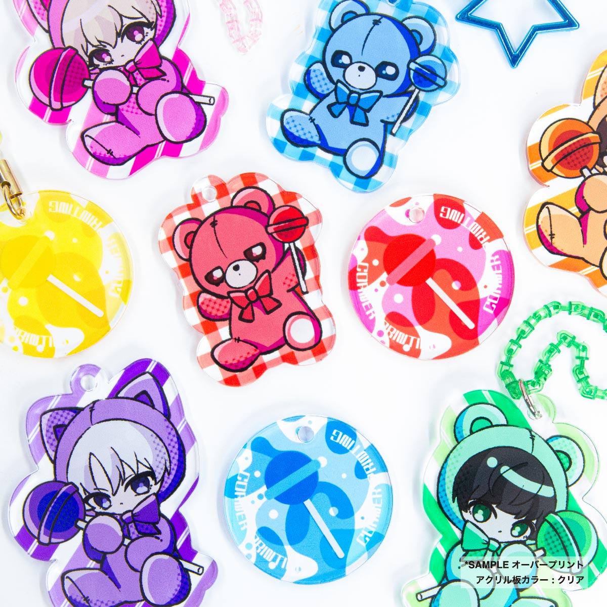 Acrylic Key Chain (9cm x 9cm or Less) (Set of 10) (#ACR-K09)
