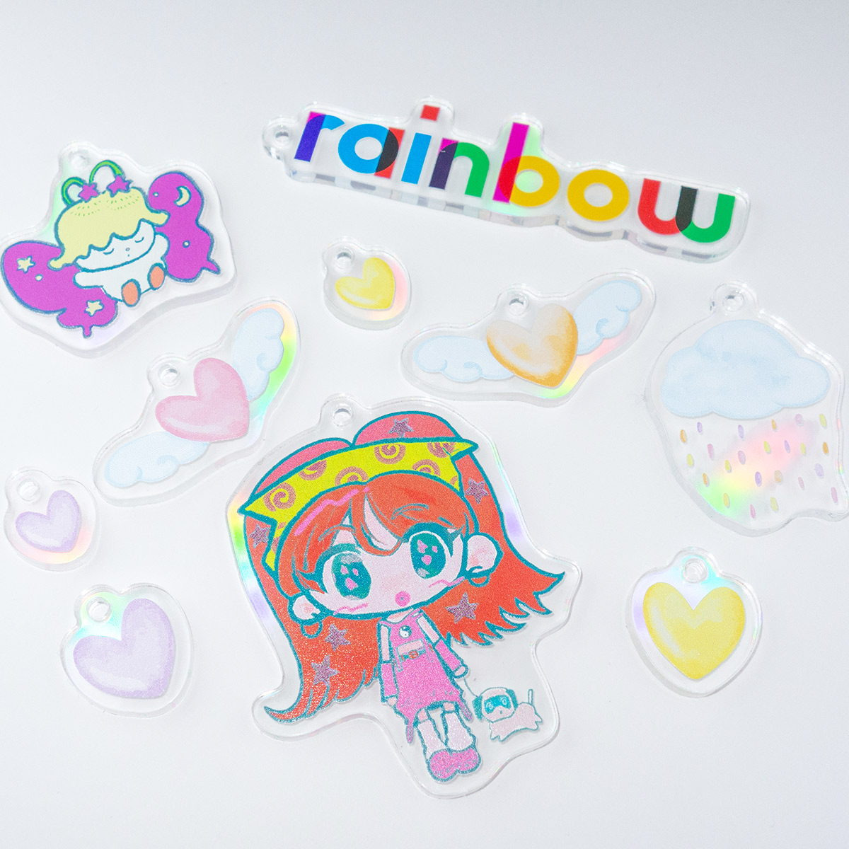アクリルキーホルダー (9cm×9cm以内) (10個セット) (品番ACR-K09)