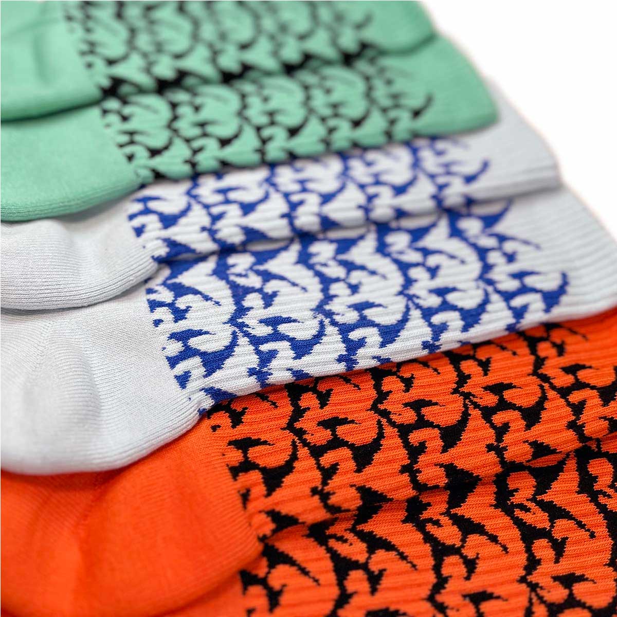 CORNER PRINTING | メンズ オリジナル 総柄編みスポーツソックス (品番