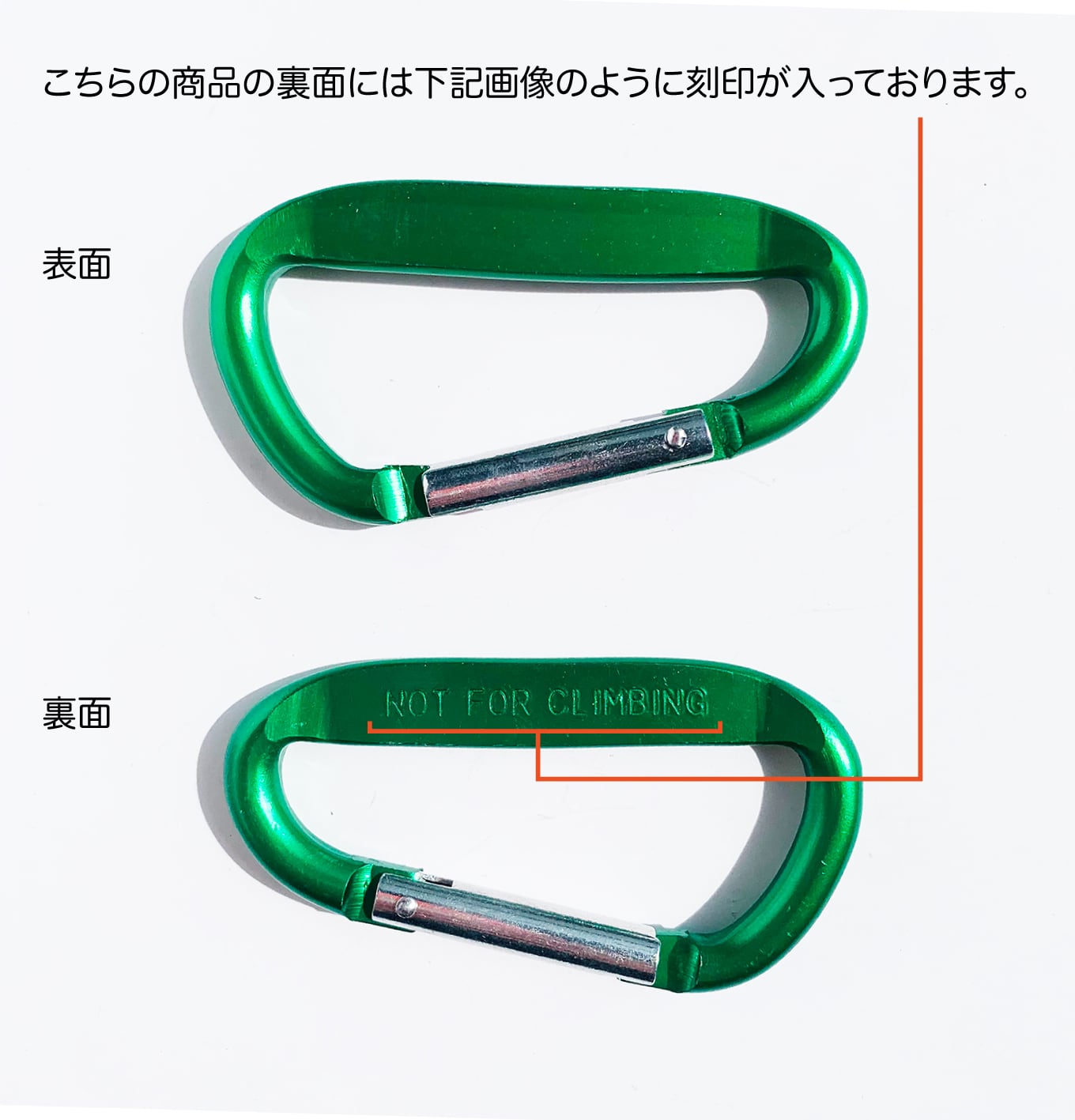 Laser Carabiner Large Size カラビナ Lサイズ (2個セット) (品番LCLS-2)
