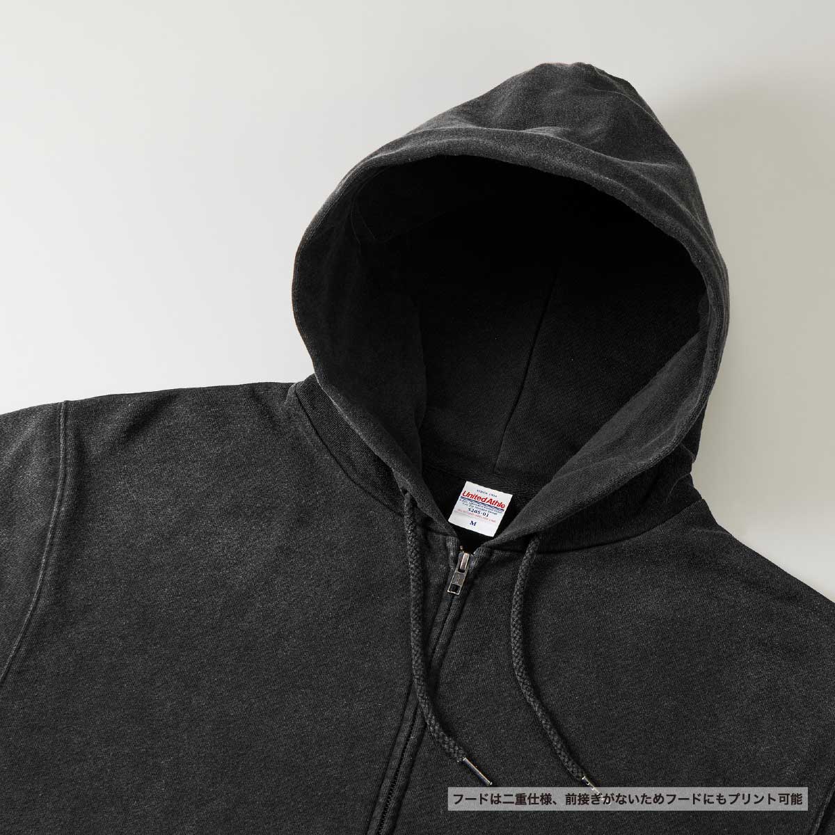 United Athle ユナイテッドアスレ 8.8oz オープンエンド フェードウォッシュ スウェット フルジップ パーカ(裏パイル)(品番5265-01)