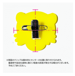 アクリルクリップバッジ (4cm×4cm) (5個セット) (品番ACR-B04)