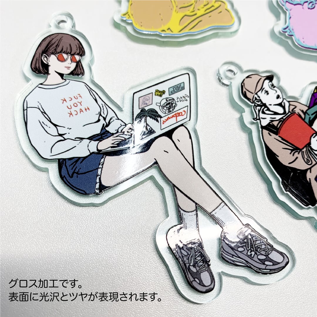 アクリルキーホルダー (9cm×9cm以内) (10個セット) (品番ACR-K09)