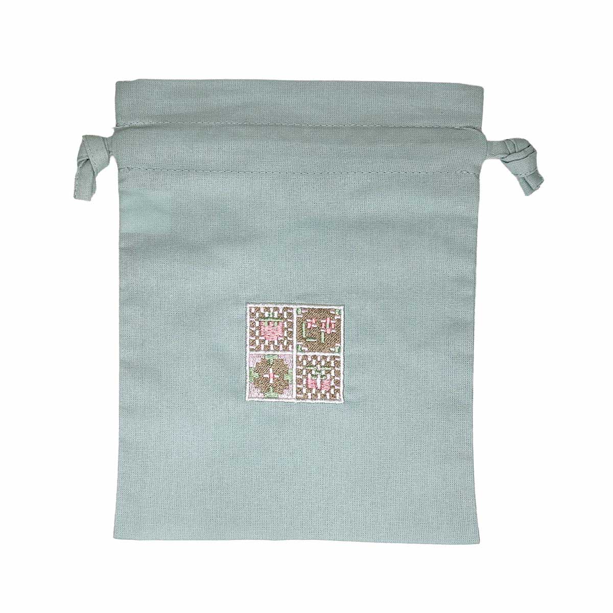 厚手コットンフリル巾着(Sサイズ) (品番TP-0013)