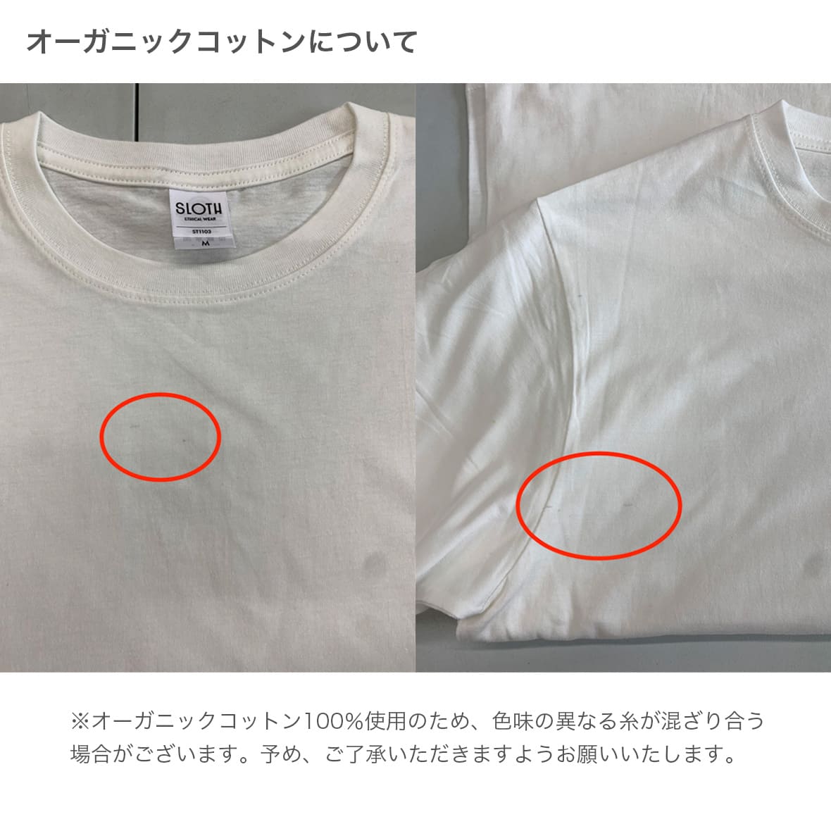 SLOTH スロス オーガニックコットンTシャツ (品番ST1103)