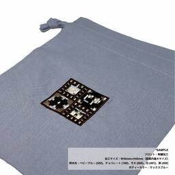 厚手コットンフリル巾着(Sサイズ) (品番TP-0013)