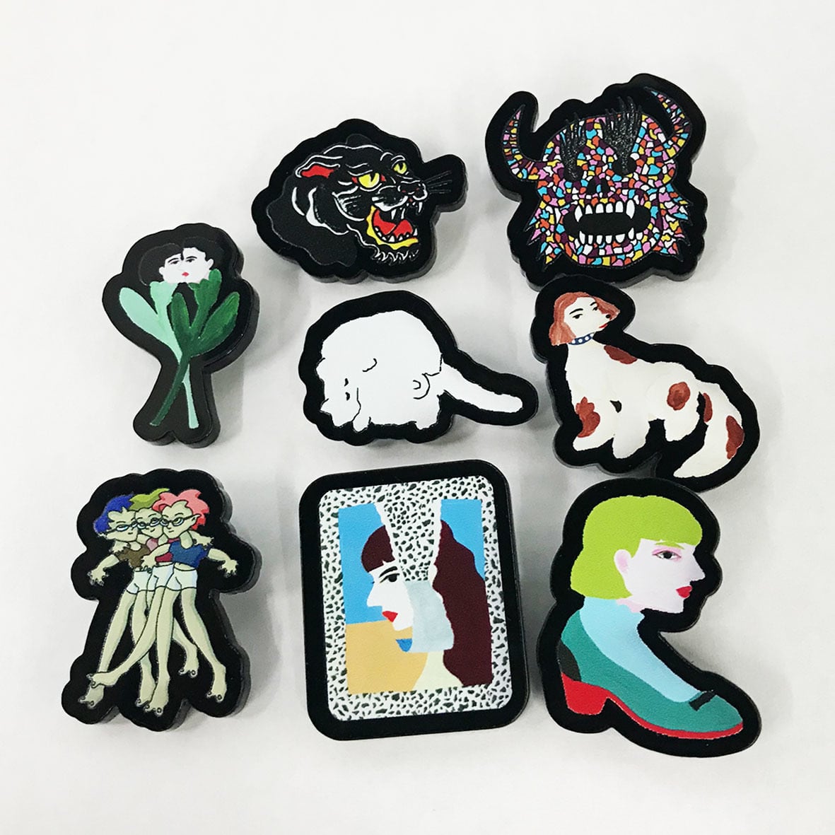 アクリルピンバッジ (3cm×3cm以内) (10個セット) (品番ACR-P03)