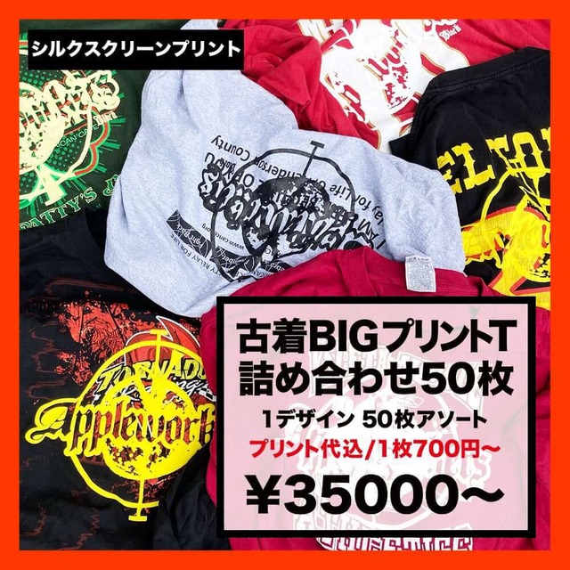 Assorted Used BIG Printed T-shirts (Pack of 50) (#OC-BPP)