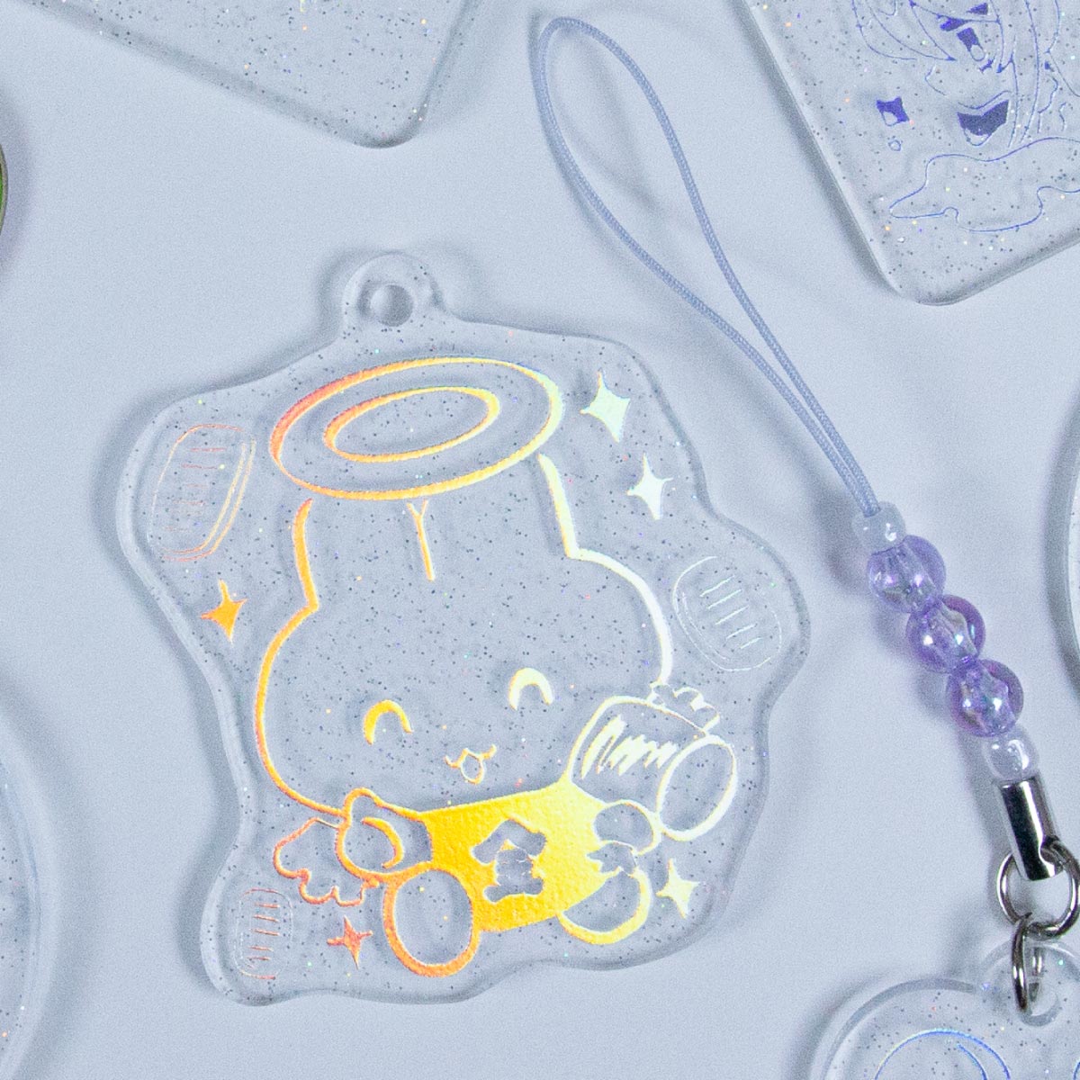 箔アクリルキーホルダー (5cm×5cm以内) (5個セット) (品番ACR-FK05)
