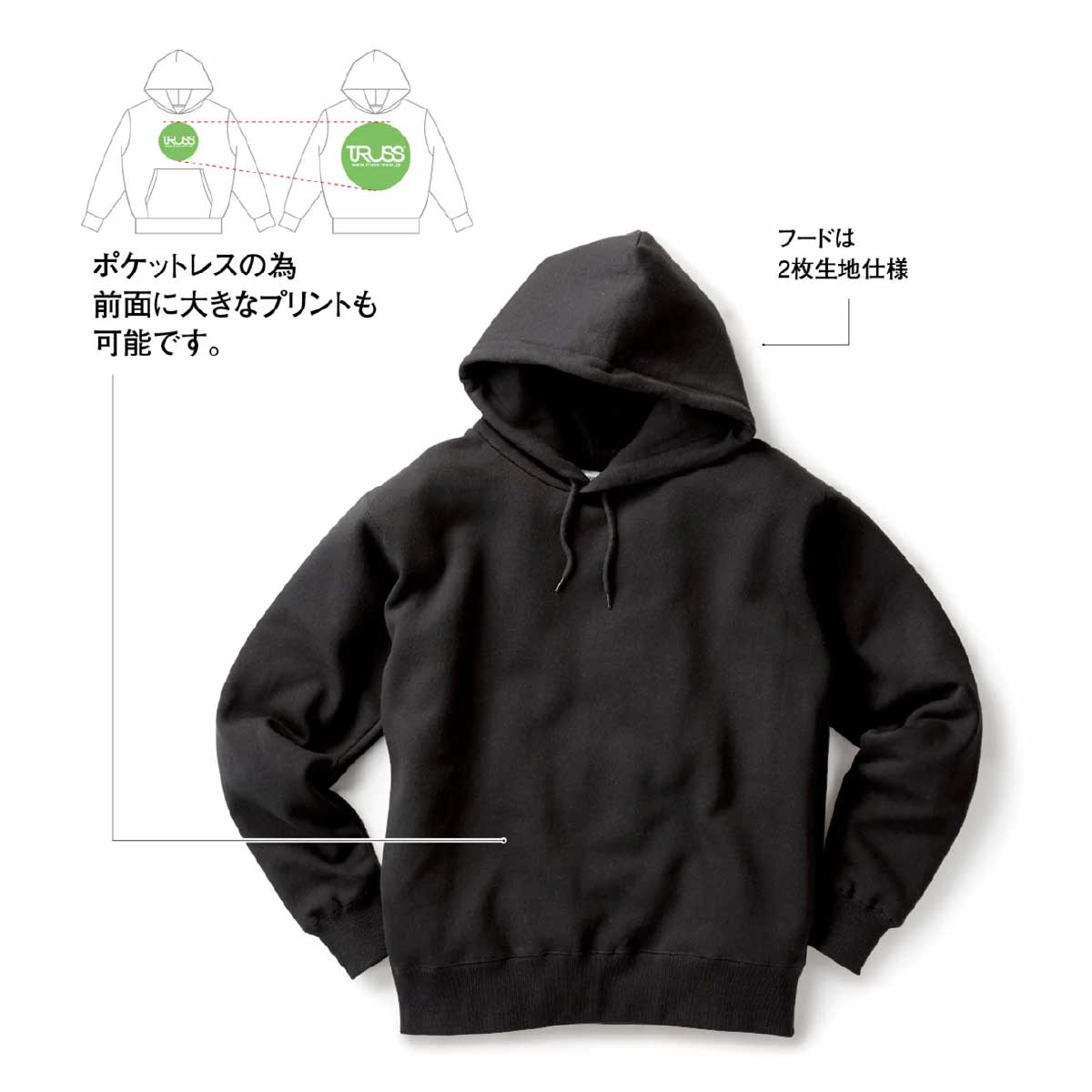 CROSS & STITCH クロスアンドスティッチ 10.0oz レギュラーウエイト P/O ポケットレスパーカ (品番SP2252)