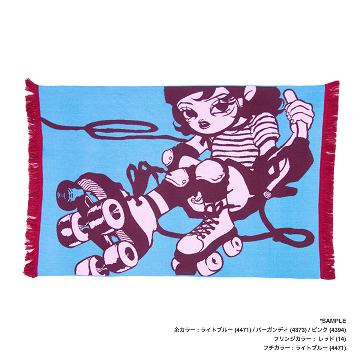 CORNER PRINTING | オリジナル編み総柄ラグブランケット(品番CPKN-006)