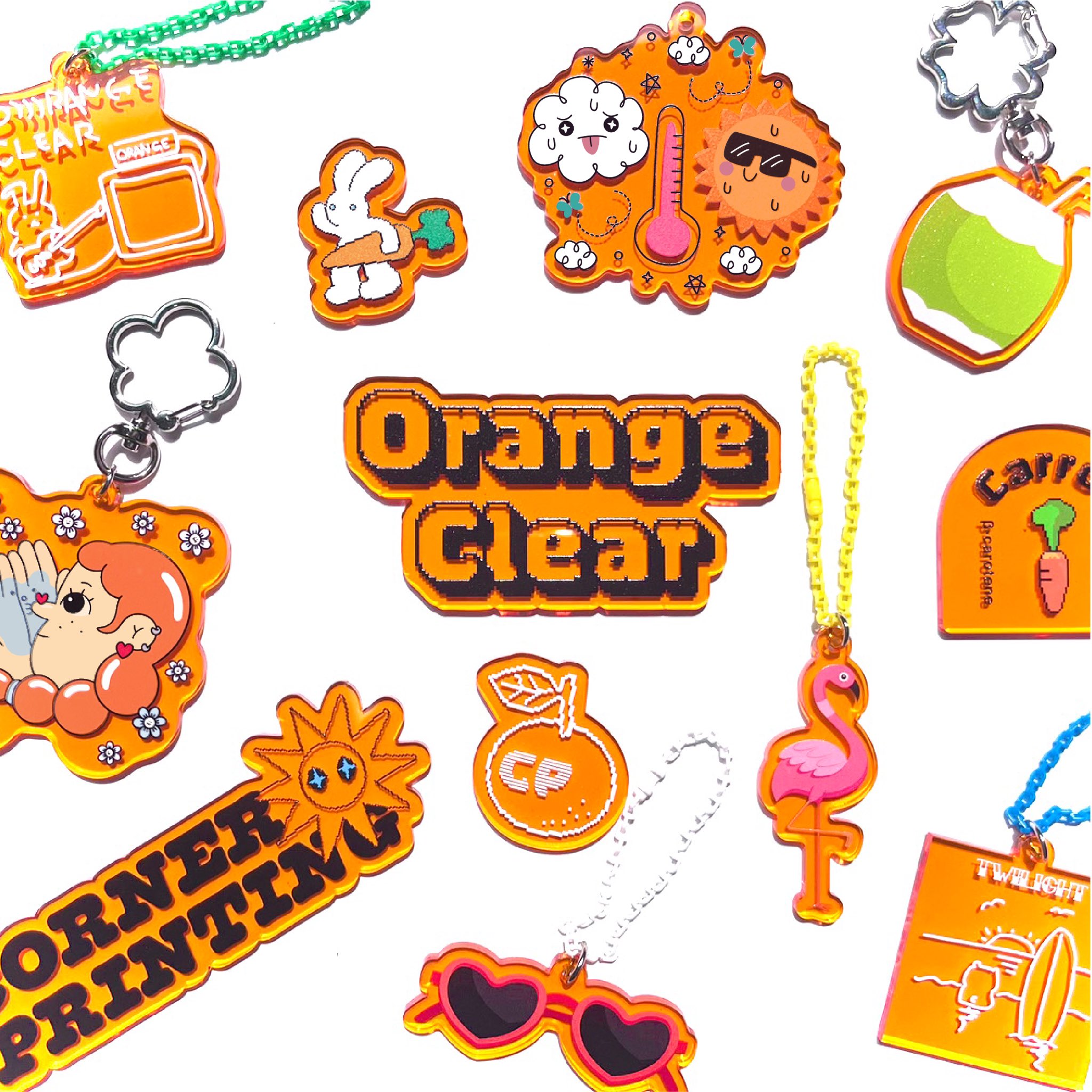 アクリルキーホルダー (9cm×9cm以内) (10個セット) (品番ACR-K09)