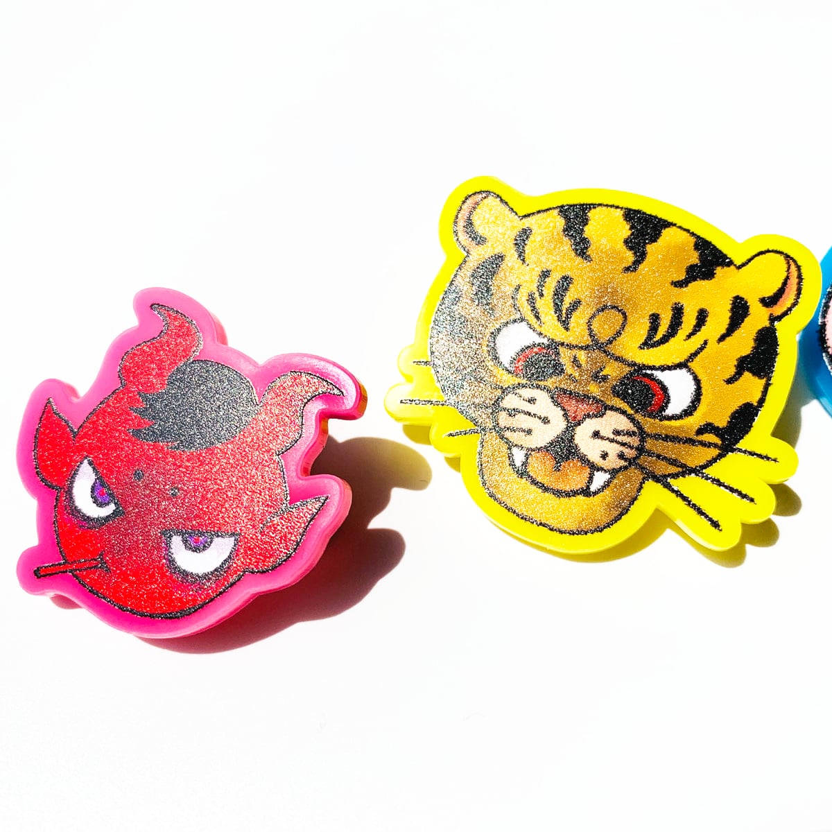 アクリルクリップバッジ (5cm×5cm) (5個セット) (品番ACR-B05)