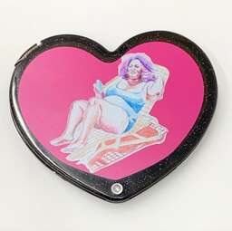Trade Works Glitter Sliding Mirror (Heart) (#TM-0041)