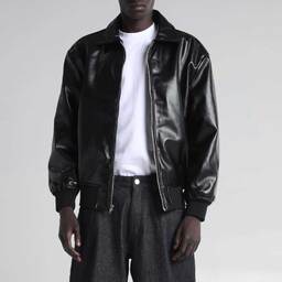 SHAKA WEAR シャカウェア PU Leather Collared Varsity Jacket (品番SWPULCVJ)