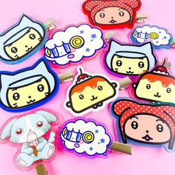アクリルヘアクリップ (70mm × 70mm以内) (3個セット) (品番ACR-H0705