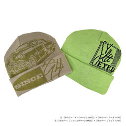 オリジナル編み総柄ダブルカフビーニー (品番CPKN-004)