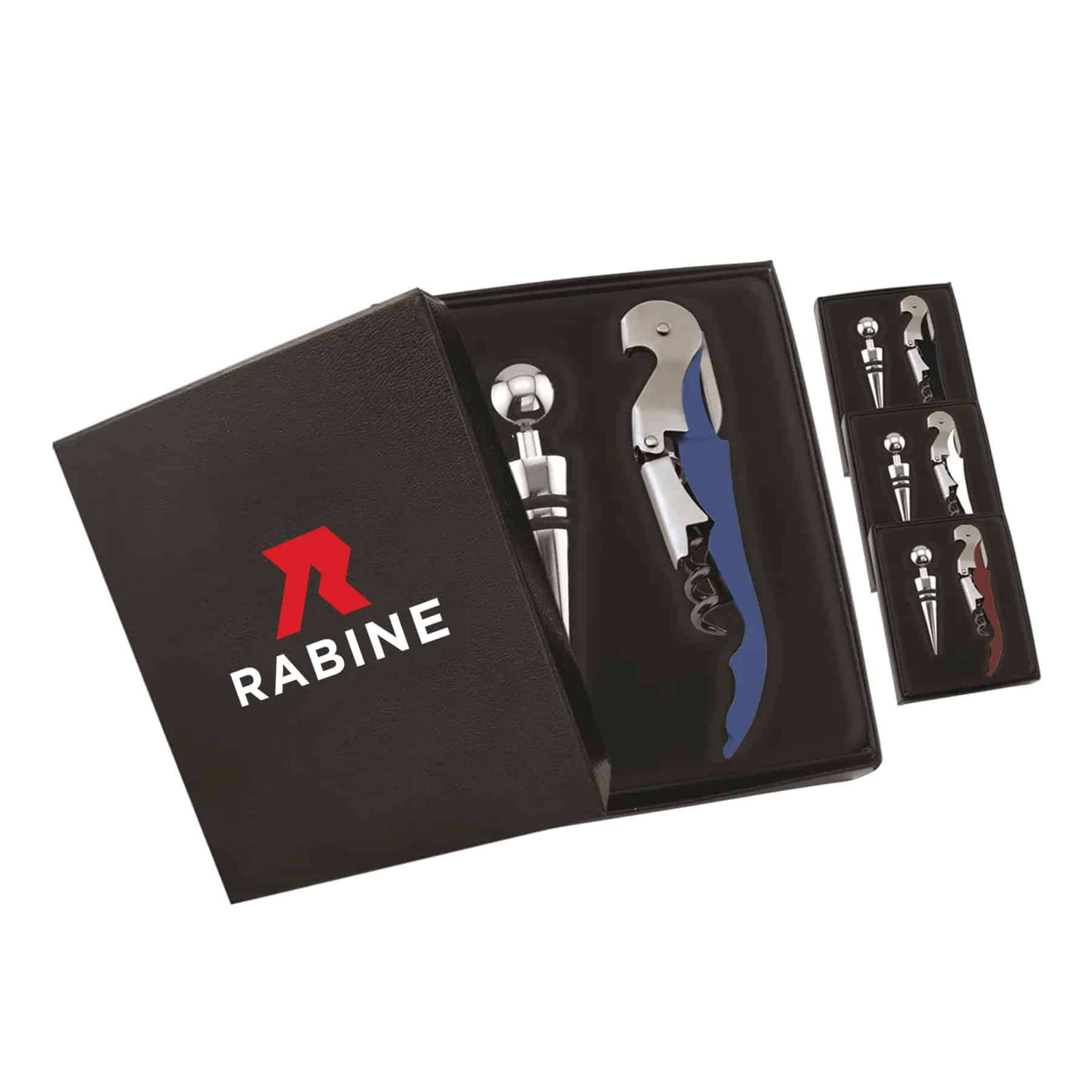Metal Wine Bottle Opener Corkscrew & Stopper Gift Box Set