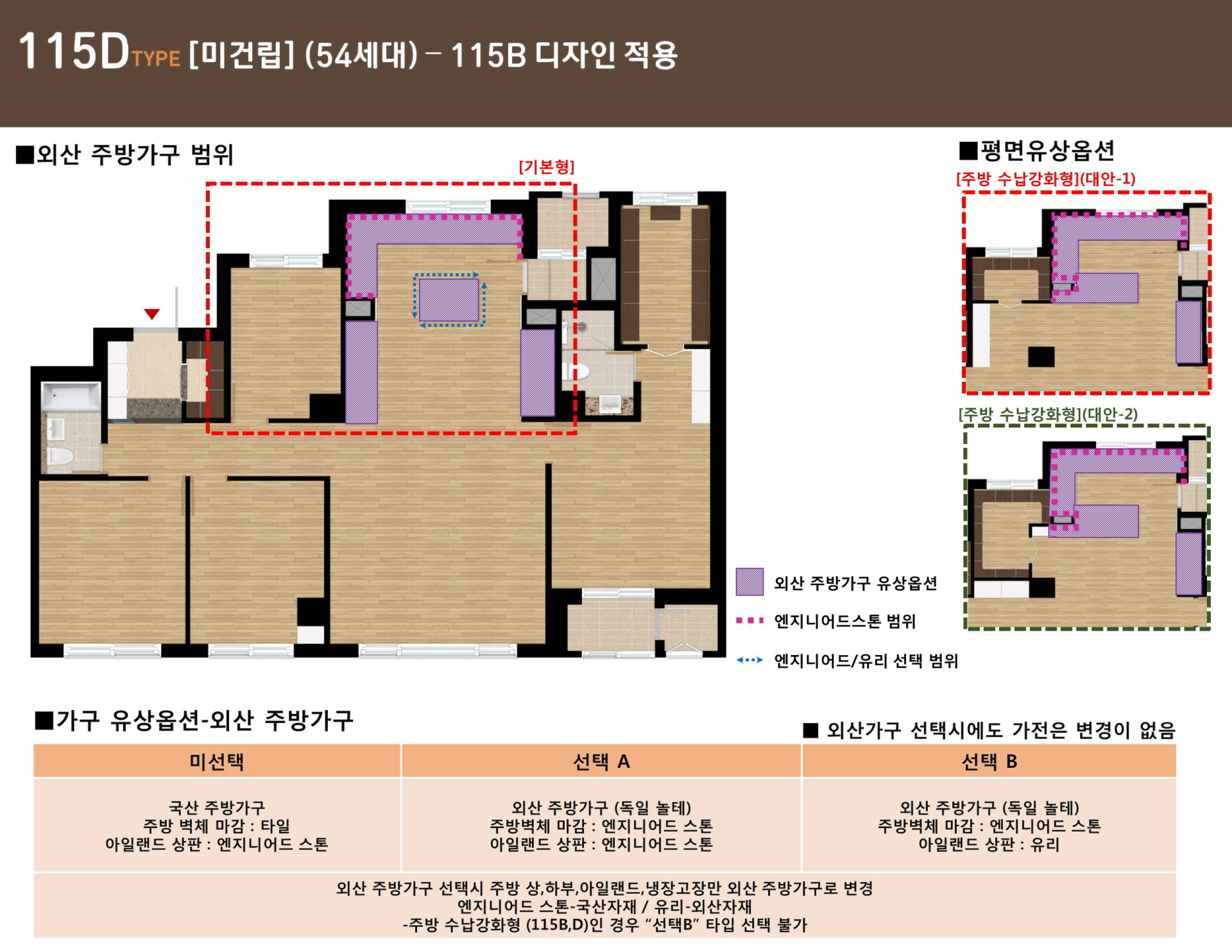 e편한세상 광진 115㎡D_TYPE 외산 주방가구 범위