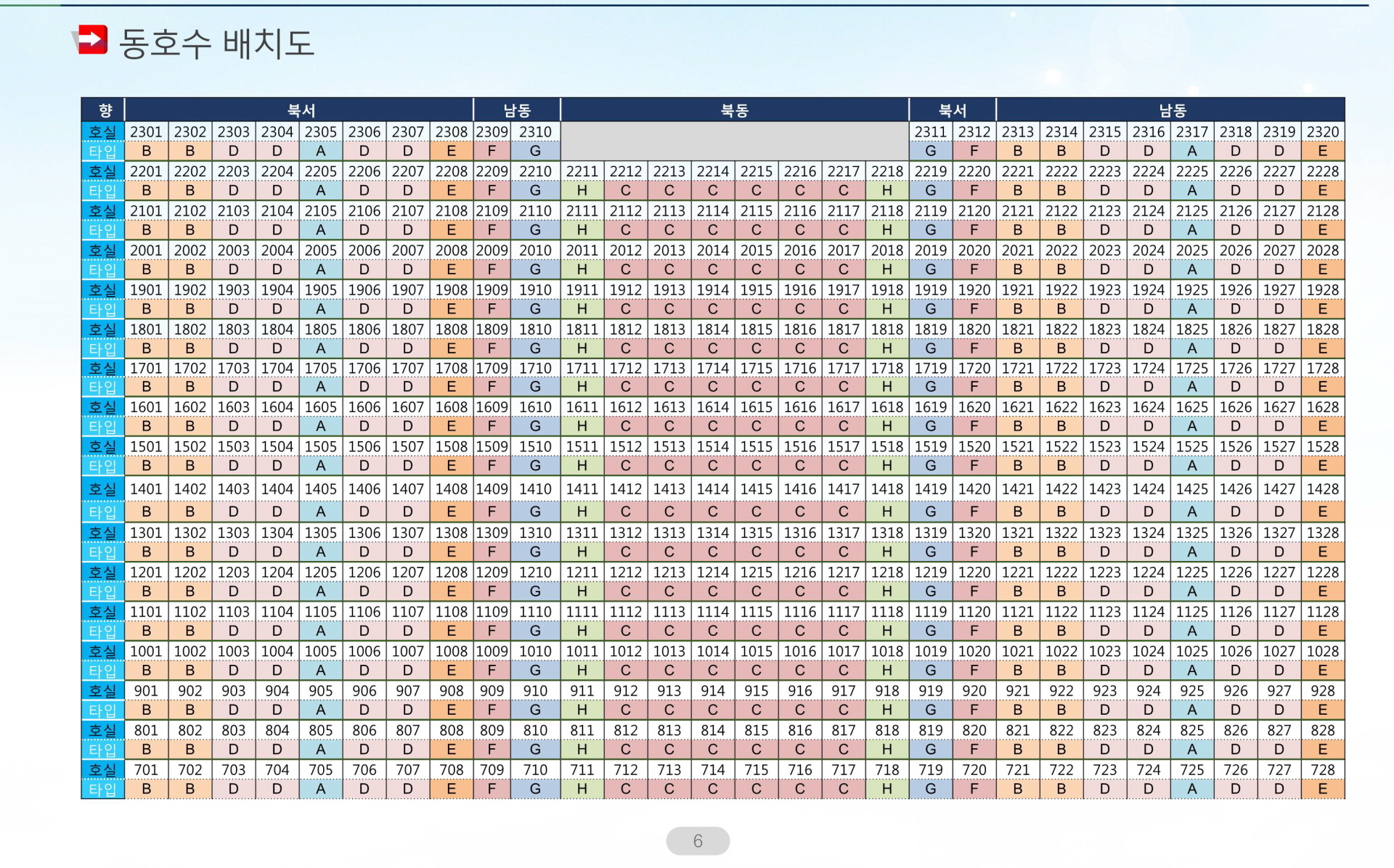 원흥역 힐사이드파크 동호배치도