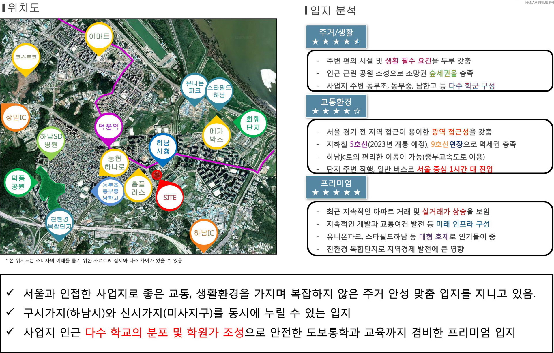 하남 프라임파크 입지환경 안내도움