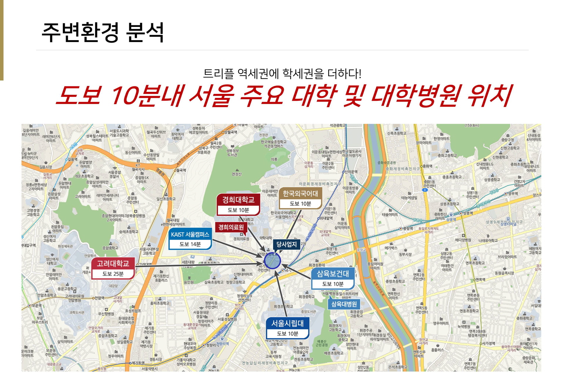 회기역 더이스트팰리스 광역 위치도