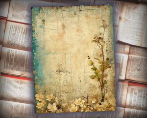 15 papers | Vintage Scrapbooking Paper Bundle, Antique Color Junk Journal Kit, Shabby Chic Printable Pages, Distressed Old Paper Texture