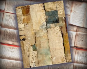 15 papers | Vintage Scrapbooking Paper Bundle, Antique Color Junk Journal Kit, Shabby Chic Printable Pages, Distressed Old Paper Texture