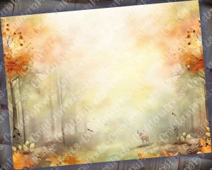 Watercolor Autumn Forest Digital Junk Journal Background, Fairy Forest Collage Printable, Nature Journal Paper, Forest Background