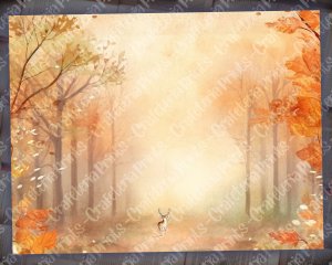 Watercolor Autumn Forest Digital Junk Journal Background, Fairy Forest Collage Printable, Nature Journal Paper, Forest Background