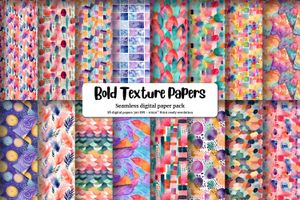 Set of 20 High Quality Texture Bold Background Digital Pattern Papers for Scrapbooking, Card Making, and Crafts - Instant Download