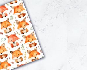 Watercolor Cartoon Cute Foxes Digital Pattern Paper with Seamless Texture - Instant Download - Scrapbooking, Crafts, DIY Projects