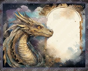 Celestial Dragons Junk Journal Kit Fantasy World Collage Printables, Digital Dragon Kit, Magic Dragon Junk Journal Paper for Invitations