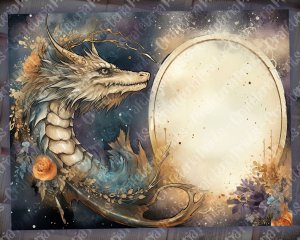 Celestial Dragons Junk Journal Kit Fantasy World Collage Printables, Digital Dragon Kit, Magic Dragon Junk Journal Paper for Invitations