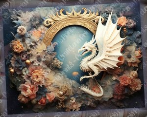 16 pages of Celestial Dragons and Fantasy World background, shabby chic ephemera, scrapbooking backgrounds, perfect for invitations