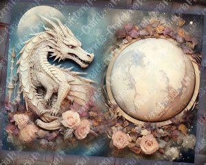 18 papers | Celestial Dragons and Fantasy World Scrapbooking Kit | Printable Pages, Shabby Chic Ephemera, Junk Journal Supplies