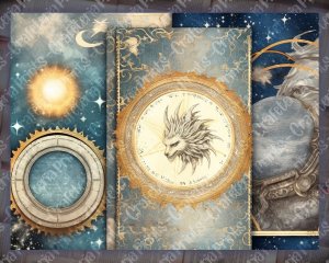 Moonlight Junk Journal Digital Kit Printable Moon and Sun Celestial Printables Collage Sheet, Junk Journal Paper, Perfect for Scrapbooking