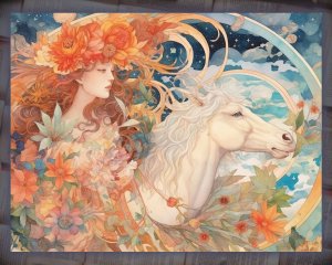 12 Papers | Celestial and Mythology Themed Scrapbooking Kit with Intricate Watercolor Illustrations and Cliparts for Junk Journaling