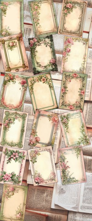 16 papers | Vintage Christmas Pink Watercolor Printable Pages, Pastel Green and Pink Junk Journal Kit, Shabby Chic Scrapbooking Papers