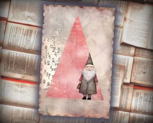 20 Papers | Christmas Santa and Tree Scrapbooking Kit, Shabby Chic Junk Journal Printable Pages, Watercolor Style Digital Background