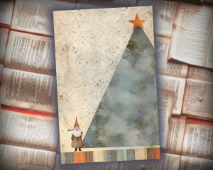 20 Papers | Christmas Santa & Tree Scrapbooking Kit, Gold Grey Shabby Chic Printable Papers, Watercolor Style Junk Journal Pages