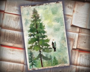 20 papers | Shabby Chic Christmas Santa and Tree Scrapbooking Kit, Printable Journaling Pages, Green and Grey Watercolor Style