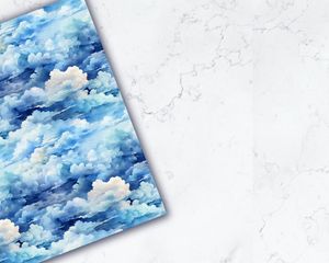 Digital Pattern Paper - Watercolor Clouds and Sky Seamless Texture for DIY Projects, Scrapbooking, Printables, Digital Paper, Backgrounds